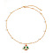 Christmas Zinc Alloy Enamel Pendant Necklaces, Golden, Green, Snowman, 16.93 inch(43cm), pendant: 32mm
