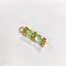 Glass Pendants, with Golden Brass Rhinestone Spacer Beads and Iron Loops, Rectangle Charms, Light Green, 23x6x6mm, Hole: 3mm