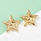 304 Stainless Steel Stud Earrings, Star, Golden, 28.5x30mm