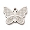 Non-Tarnish 304 Stainless Steel Pendants, Butterfly Charm, Stainless Steel Color, 11.5x15x1mm, Hole: 1.2mm