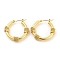Rack Plating Brass Hoop Earrings, Long-Lasting Plated, Cadmium Free & Lead Free, Real 18K Gold Plated, 28x27x5mm
