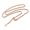 2mm Rack Plating Brass Rope Chain Adjustable Slider Necklaces for Women Men, Cadmium Free & Lead Free, 901 Stainless Steel Clasp, Long-Lasting Plated, Rose Gold, 16.93~17.72 inch(43~45cm)