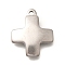 304 Stainless Steel Pendants, Cross Charms, Anti-Tarnish, Stainless Steel Color, 18x15x2.5mm, Hole: 1.5mm