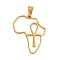 Ion Plating(IP) 304 Stainless Steel Pendants, Map with Ankh Cross Charm, Golden, 30x23.5x1mm, Hole: 6x3.5mm