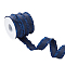 10 Yards Polyester Pleated Edged Ribbon for Clothing Decoration, Bowknot Making with 1Pc Plastic Empty Spools for Wire, Medium Blue, 7/8 inch(22mm)