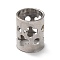 Non-Tarnish 304 Stainless Steel European Beads, Large Hole Beads, Column, Stainless Steel Color, Flower, 10x7mm, Hole: 6mm