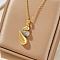 Fashionable Brass Necklace with Cubic Zirconia, Perfect Gift for Valentine's Day, Teardorp, Golden, 15.75 inch(40cm)