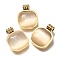 Cat Eye Pendants, with Ion Plating(IP) 304 Stainless Steel Findings, Square, Real 18K Gold Plated, 18x14x3mm, Hole: 2mm