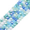 Electroplate Glass Beads Strands, Faceted, Rondelle, Light Sky Blue, 4.5x3.5mm, Hole: 1mm, about 128~130pcs/strand, 17.72~17.91 inch(45~45.5cm)