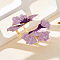 Zinc Alloy Enamel Cuff Bangles for Women, Flower, Plum, Inner Diameter: 2-3/8 inch(6cm)