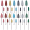 28Pcs Multifunctional Silicone & Alloy Polishing Bits, Nail Grinder Drills, Mixed Shapes, Mixed Color, 4.8~5.3x0.55~1.05cm
