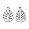 Non-Tarnish 316 Surgical Stainless Steel Charms, Manual Polishing, Laser Cut, Leaf Charms, Stainless Steel Color, 14.5x9.5x1mm, Hole: 1.6mm