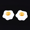 Resin Cabochons, Fried Egg/Poached Egg, Creamy White, 32x35x8mm