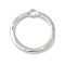 Alloy Pendants, Round Ring Charms, Rack Plating, Lead Free & Cadmium Free, Platinum, 27x26x2mm, Hole: 2mm