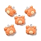 Opaque Resin Pendants, Crab Charm, with Platinum Tone Iron Loops, Dark Orange, 21x21x8mm, Hole: 2x2.7mm