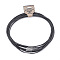 Waxed Cotton Cord Necklace Making, with 304 Stainless Steel Clasps, Stainless Steel Color, Black, 15.7 inch(40cm)