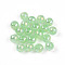 Electroplate Pearlized Glass Pearl Beads, Iridescent, Round, Light Green, 6x5.5mm, Hole: 1.2~1.4mm, about 1730pcs/Pound