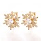 Brass Micro Pave Clear Cubic Zirconia Cuff Earrings, Real 18K Gold Plated, 16.5x16x15mm
