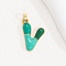 Alloy Enamel Pendants, Letter Charm, Golden, Letter V, 24.5x18x4mm, Hole: 3.5x2.5mm