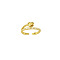 Simple Style Brass Micro Pave Clear Cubic Zirconia Cuff Rings for Women, Heart, Golden, US Size 12 3/4(22mm)