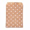 Kraft Paper Bags, No Handles, Food Storage Bags, BurlyWood, Polka Dot Pattern, 15x10cm