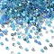 Glass Beads, Mixed Style, Faceted Rondelle, Light Blue, 4x3.5mm, Hole: 1mm, about 500pcs/bag