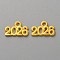 Alloy Pendants, Number 2026 Charms, Golden, 9x14x1.3mm, Hole: 1.8mm