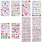 8Pcs 7 Styles Acrylic Rhinestone Self-Adhesive Stickers, Waterproof Bling Faceted Heart Crystal Decals for Party Decorative Presents, Mixed Shapes, 3.5~8x3.5~6x1.5~2mm
