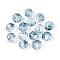 Baking Painted Transparent Glass Beads, Rondelle, Faceted, Prussian Blue, 9.5~10x7.5~8mm, Hole: 1.6mm