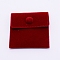 Velvet Bags, with Iron Snap Button, Jewelry Pouches Bags, Gift Bag, Dark Red, 7.1x6.9cm