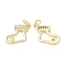 Brass & Cubic Zirconia Charms, Cadmium Free & Lead Free, Rack Plating, Christmas Theme, Christmas Socking, Real 18K Gold Plated, 10.5x15x2.5mm, Hole: 3mm