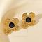 304 Stainless Steel Flower Stud Earrings, Irregular Fashion Luxury Earrings Accessories, Golden, 32x26mm