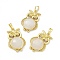 Natural Quartz Crystal Pendants, Rock Crystal Pendants, Owl Charms, with Golden Tone Rack Plating Brass Findings, Cadmium Free & Lead Free, 35x23.5x9mm, Hole: 8x4.5mm