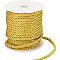 3-Ply Polyester Cord, with Spool, Twisted Rope, for DIY Cord Jewelry Findings, Gold, 5mm, Spool: 82x83mm, about 18m/roll