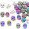 30Pcs 3 Colors Alloy European Beads, Large Hole Beads, Skull, Mixed Color, 10.5x8.5x6.5mm, Hole: 4.5mm, 10pcs/color