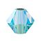 Preciosa® Crystal Beads, Czech Crystal, Bicone(451 69 302 Rondelle), 60010 20000 Aqua Bohemica AB 2x, 4mm, Hole: 0.8mm