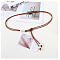Imitation Leather Knot Belts with White Round Acrylic Beads for Dress, Sienna, 800mm