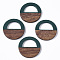 Resin & Walnut Wood Pendants, Opaque, Waxed, Flat Round Shaped Bag, Dark Slate Gray, 28x3mm, Hole: 10x17mm