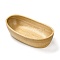 Wood Jewelry Plate Storage Tray, Cosmetics Jewelry Organizer, Undyed, Boat, BurlyWood, 15x8x4.2cm, Inner Diameter: 13.7x7.2cm
