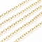 3.28 Feet Brass Cable Chains, Soldered, Flat Oval, Long-Lasting Plated, Real 18K Gold Plated, 5x3.5x0.7mm