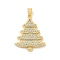 Brass Micro Pave Cubic Zirconia Pendants, Cadmium Free & Nickel Free & Lead Free, Christmas Tree Charms, Real 18K Gold Plated, 27.5x22x3mm, Hole: 5x3.5mm