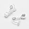 925 Sterling Silver Pendant Bails, Ice Pick & Pinch Bails, Silver, 5x6mm Inner Diameter, 9x8x3.5mm, Hole: 3x3.5mm and 1mm, Pin: 0.6mm