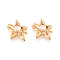 Brass Micro Pave Cubic Zirconia Beads, Star, Real 18K Gold Plated, 16.5x15x6~6.5mm, Hole: 1~1.6mm
