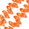 Crystal Glass Beads Strands, Top Drilled Beads, Faceted, Teardrop, Orange, 13x6mm, Hole: 1mm, about 90~95pcs/strand, 16~18 inch
