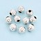 Textured 925 Sterling Silver Beads, Round, Silver, 8mm, Hole: 2.5mm