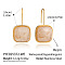 304 Stainless Steel Resin Square Dangle Earrings, Real 18K Gold Plated, Blanched Almond, 36x19mm