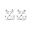 Non-Tarnish 316 Surgical Stainless Steel Charms, Manual Polishing, Laser Cut, Anchor Charms, Stainless Steel Color, 12.5x11.5x1mm, Hole: 1.6mm