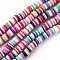 Handmade Polymer Clay Beads Strands, for DIY Jewelry Crafts Supplies, Heishi Beads, Disc/Flat Round, Mixed Color, 6x0.5~1mm, Hole: 1.8mm, about 290~320pcs/strand, 15.75 inch~16.14 inch(40~41cm)