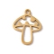 201 Stainless Steel Pendants, Laser Cut, Mushroom Charm, Golden, 17x13x1mm, Hole: 1.6mm