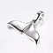 Tarnish Resistant 316 Surgical Stainless Steel Pendants, Whale Tail Shape, Stainless Steel Color, 25x30x3~8mm, Hole: 5mm